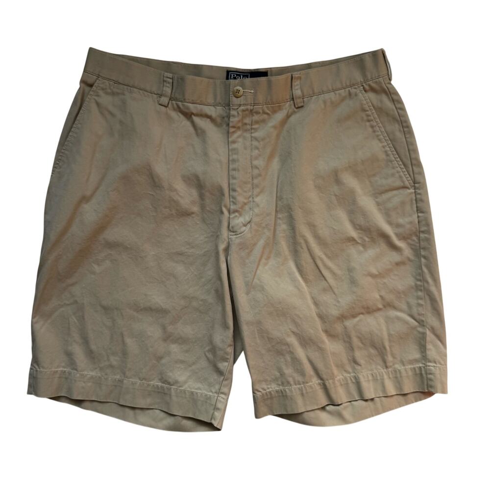 Polo Ralph Lauren Chino Shorts Men's 36 Khaki Tan 100% Cotton Classic Preppy 9"